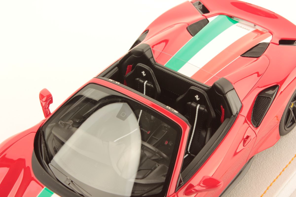 MR Collection Ferrari 488 Pista Spider - Rosso Corsa with Italian Livery | 1:18 - Image 6