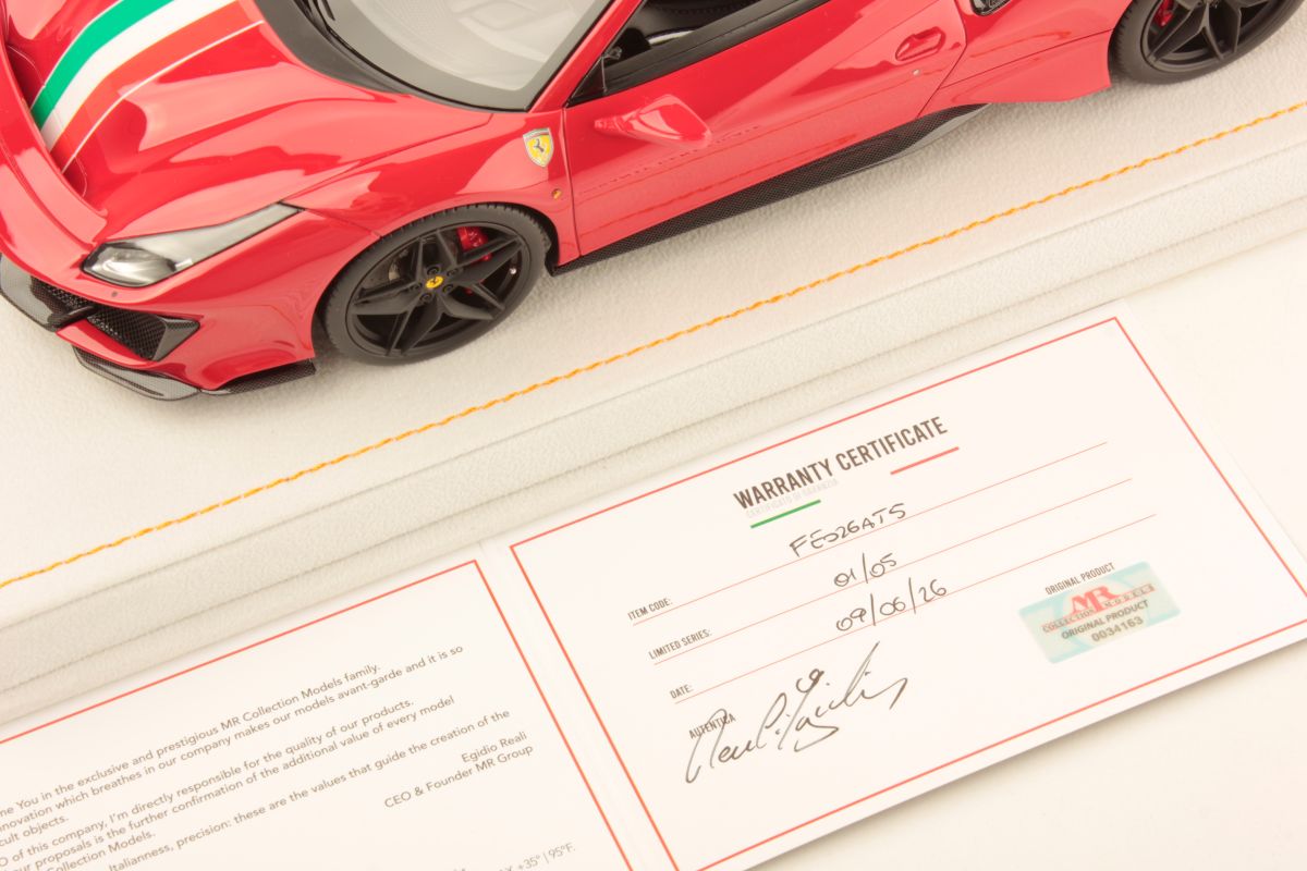MR Collection Ferrari 488 Pista Spider - Rosso Corsa with Italian Livery | 1:18 - Image 7