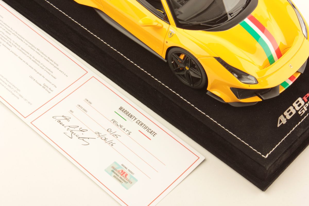 MR Collection Ferrari 488 Pista Spider - Modena Yellow, Italian Livery | 1:18 - Image 7