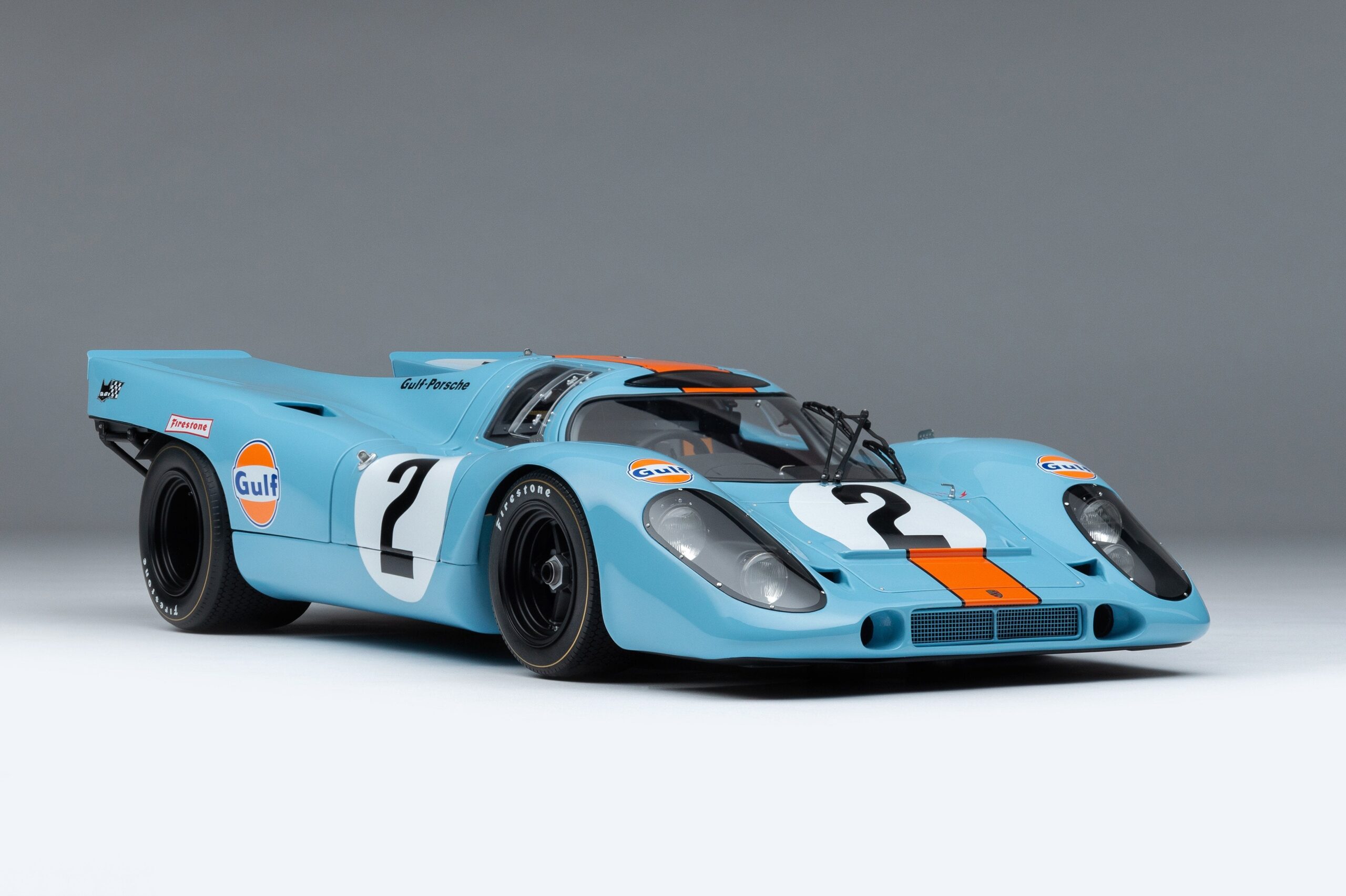 Amalgam Porsche 917K 1970 Ganador de Daytona Decoración Gulf - Azul claro / Naranja | 1:8