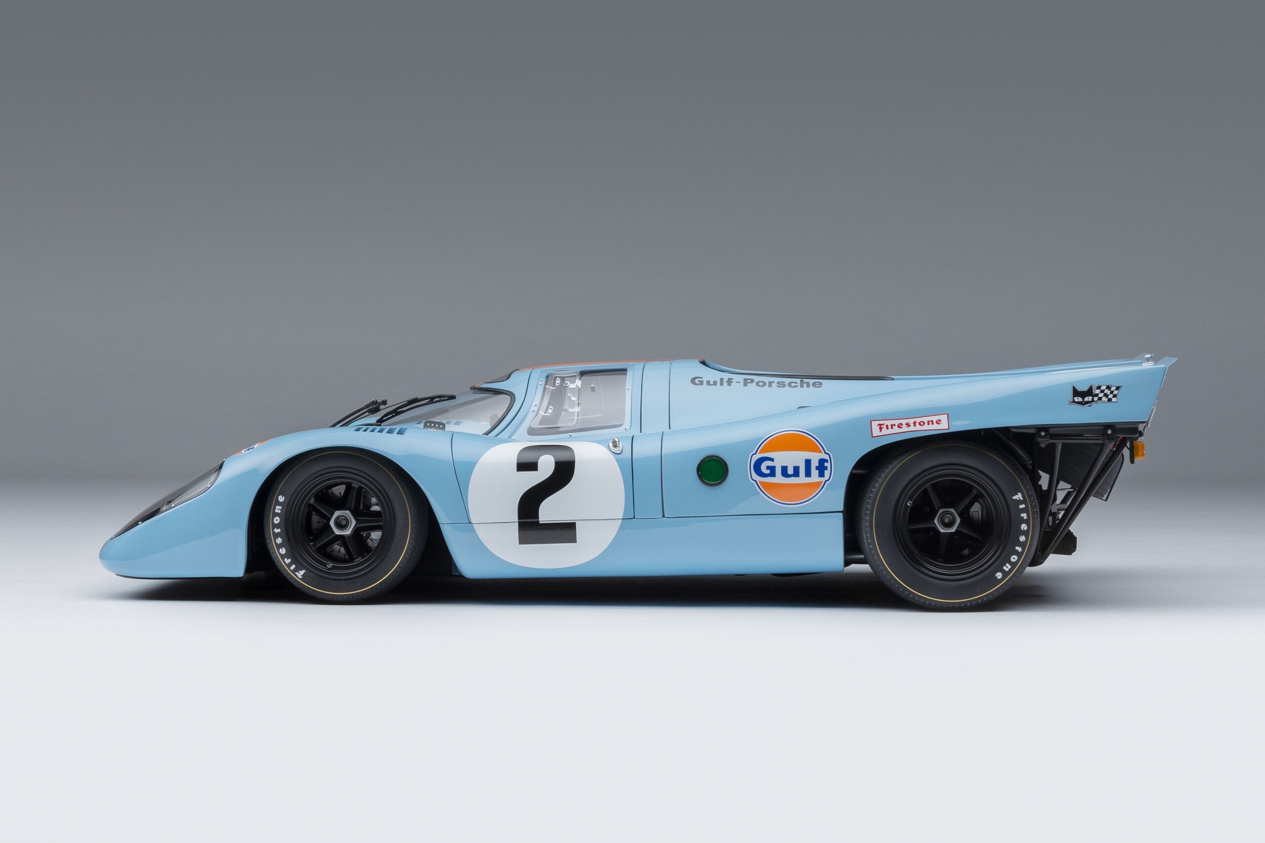 Amalgam Porsche 917K 1970 Daytona Winner Gulf Livery - Hellblau / Orange | 1:8 - Imagen 9