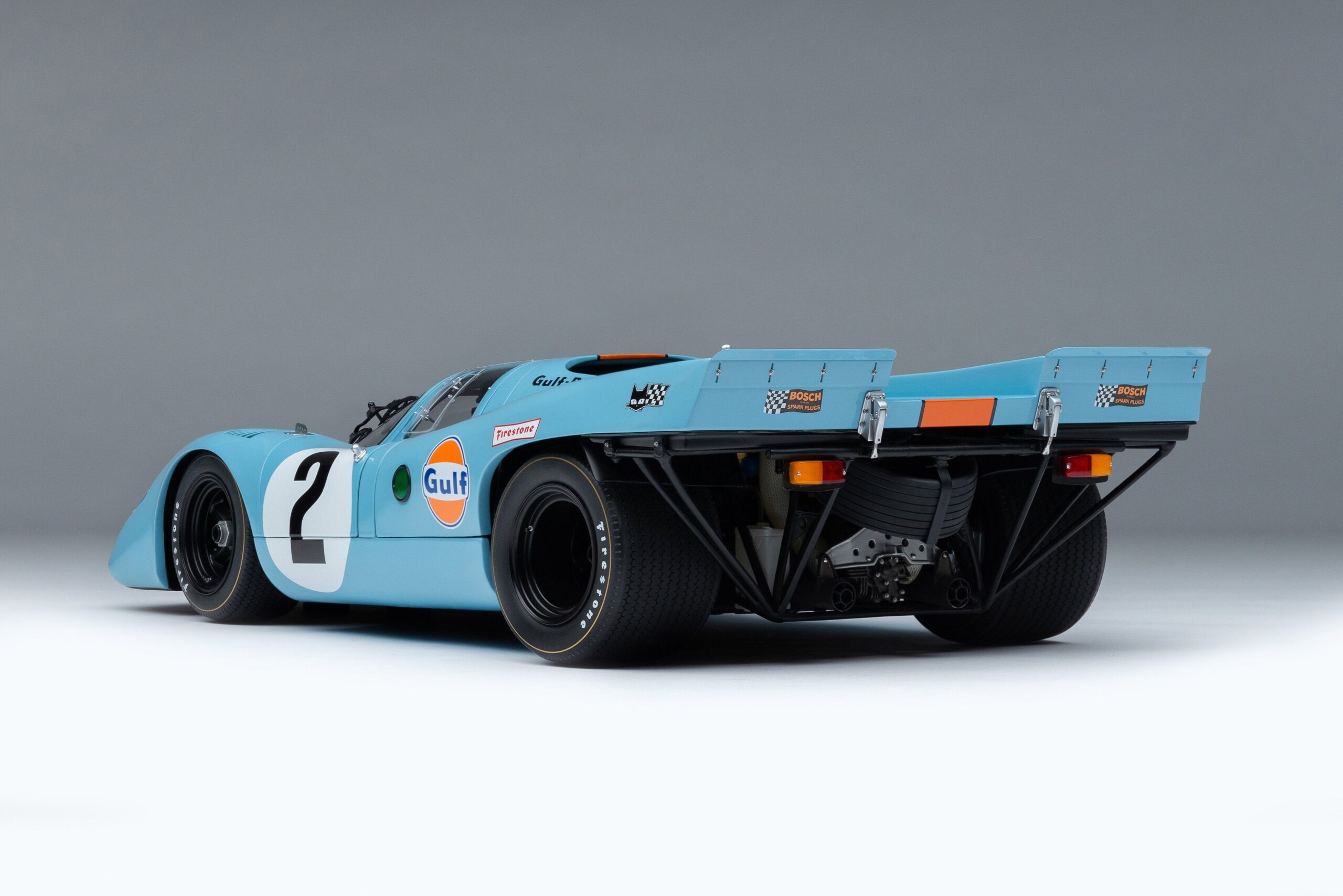 Amalgam Porsche 917K 1970 Daytona Winner Gulf Livery - Hellblau / Orange | 1:8 - Imagen 11