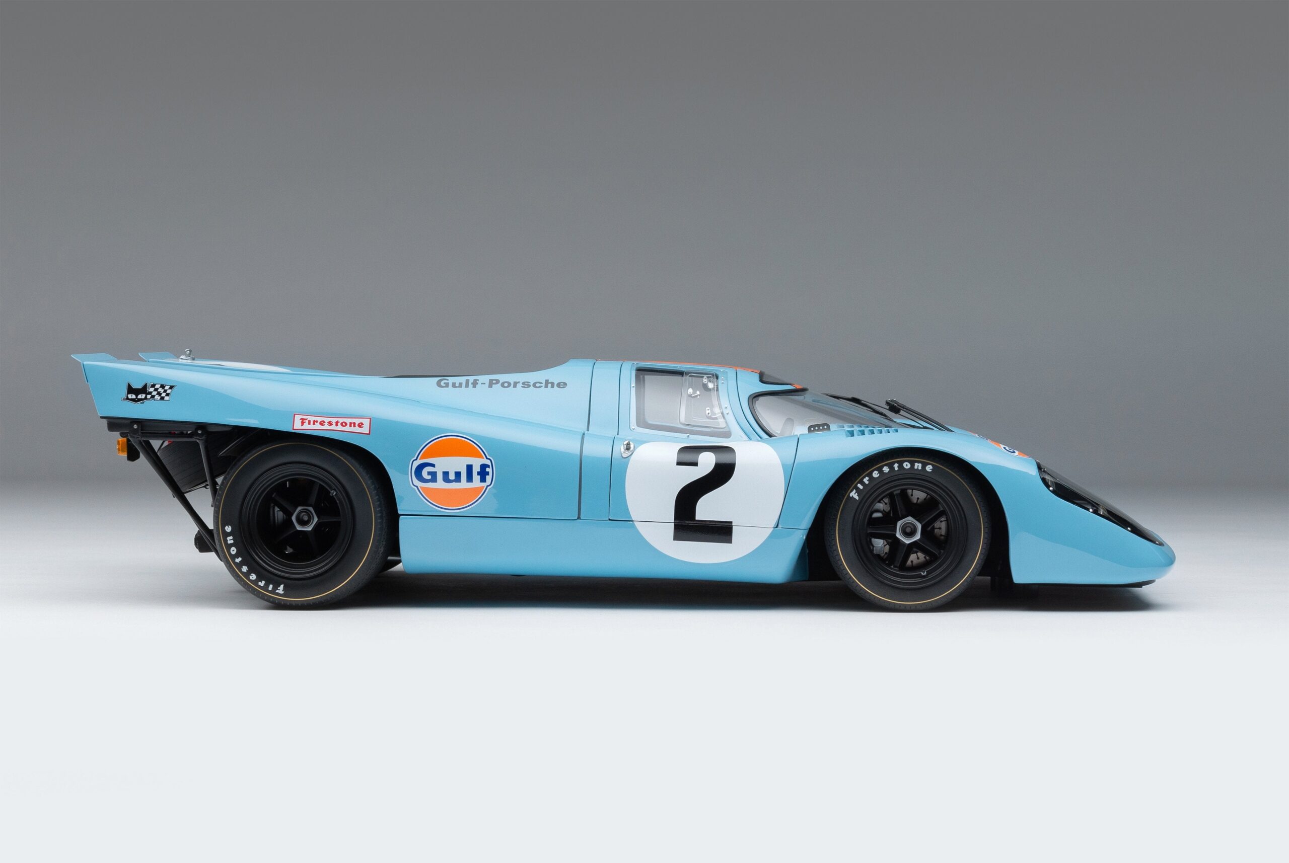 Amalgam Porsche 917K 1970 Daytona Winner Gulf Livery - Hellblau / Orange | 1:8 - Imagen 13