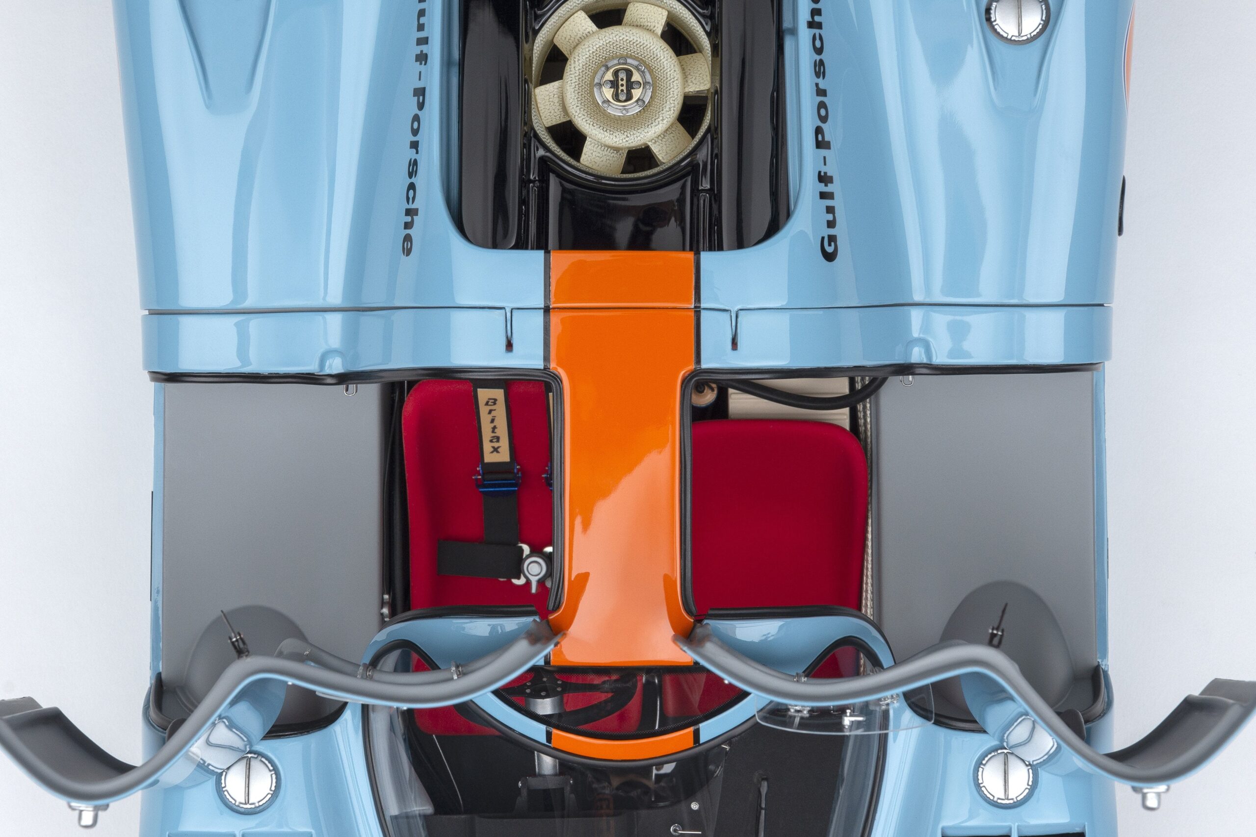 Amalgam Porsche 917K 1970 Daytona Winner Gulf Livery - Hellblau / Orange | 1:8 - Imagen 15