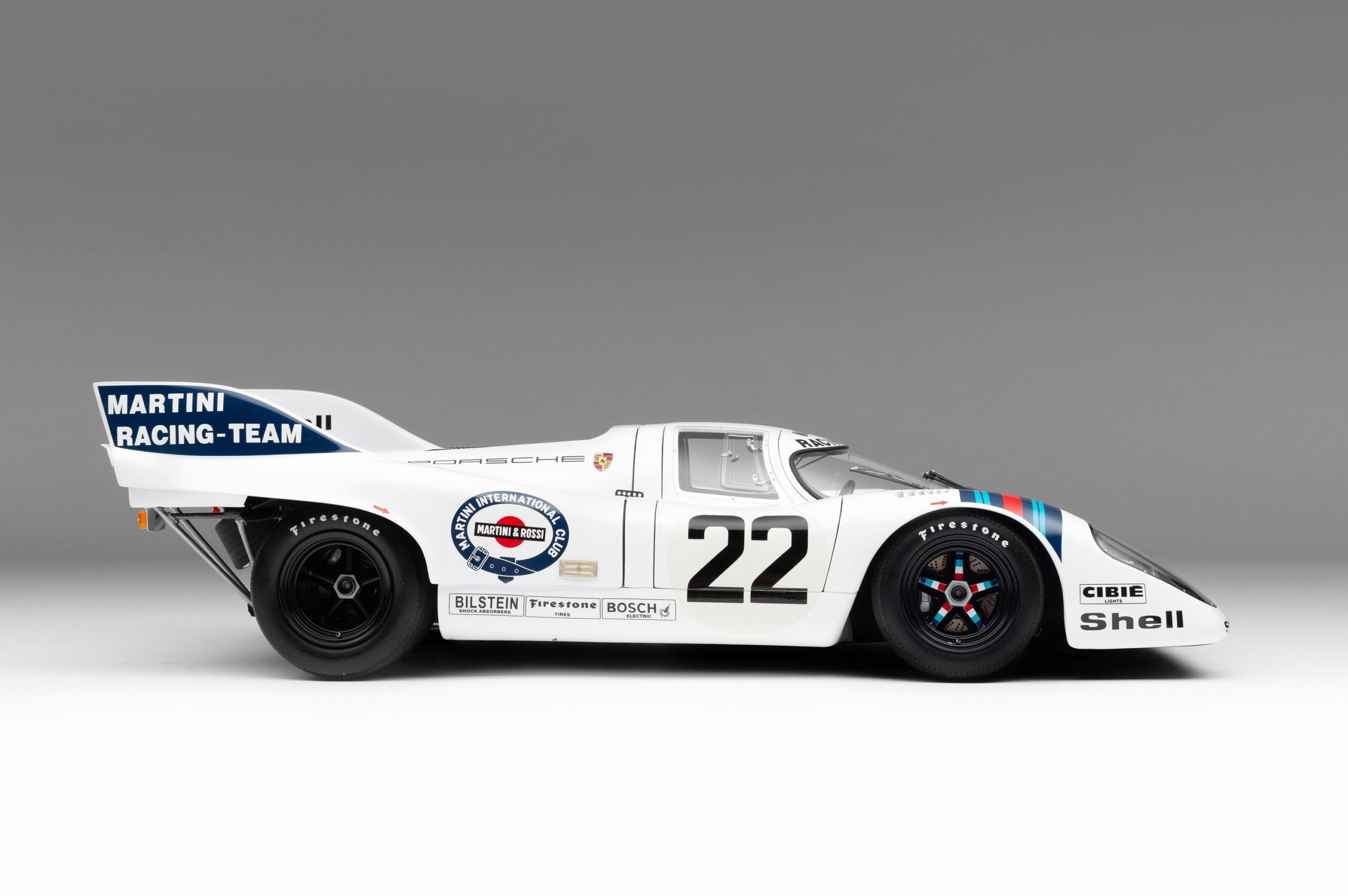 Amalgam Porsche 917 KH 1971 Le Mans Winner Martini Livery - Weiß | 1:8 - Image 9