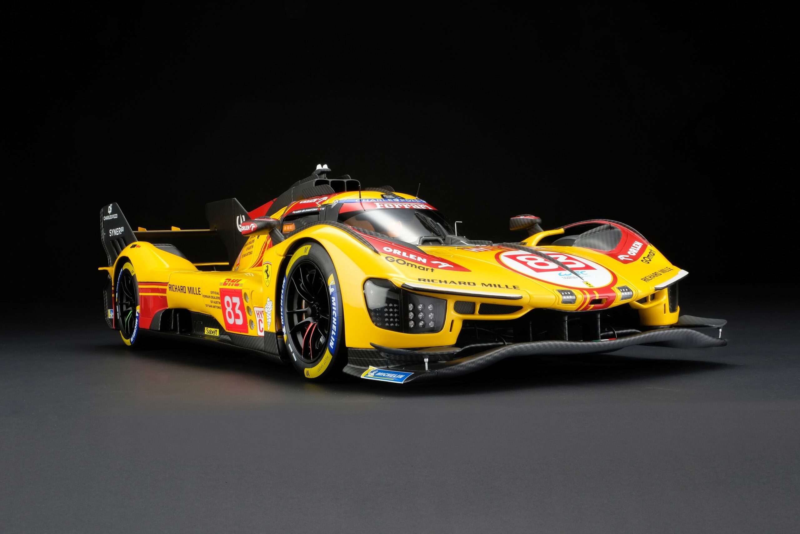 アマルガム フェラーリ 499P 2024 ローン・スター・ル・マン 優勝車 - イエロー | 1:8