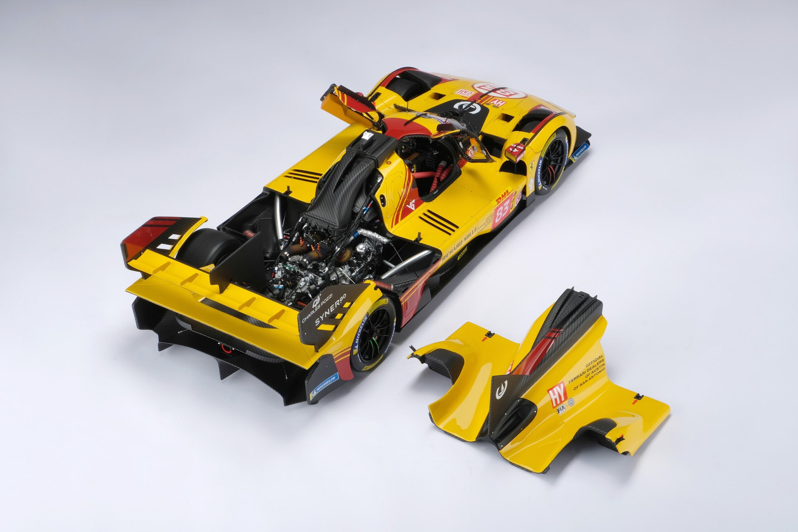 Amalgam Ferrari 499P 2024 Lone Star Le Mans Winner - Gelb | 1:8 - 画像5