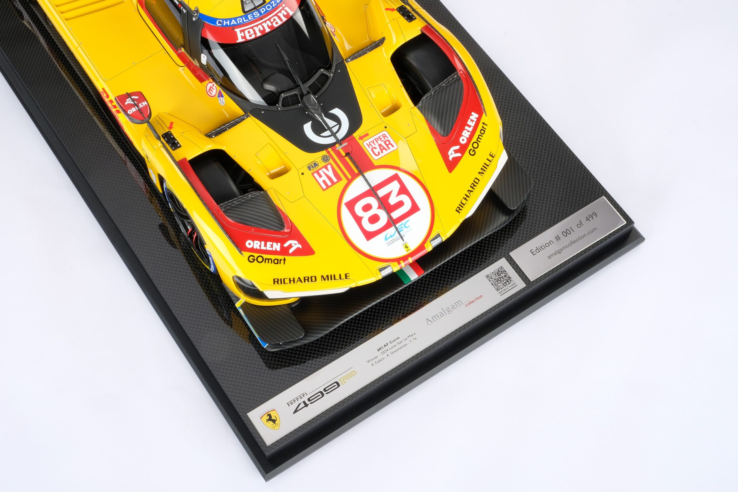 Amalgam Ferrari 499P 2024 Lone Star Le Mans Winner - Gelb | 1:8 - 画像22
