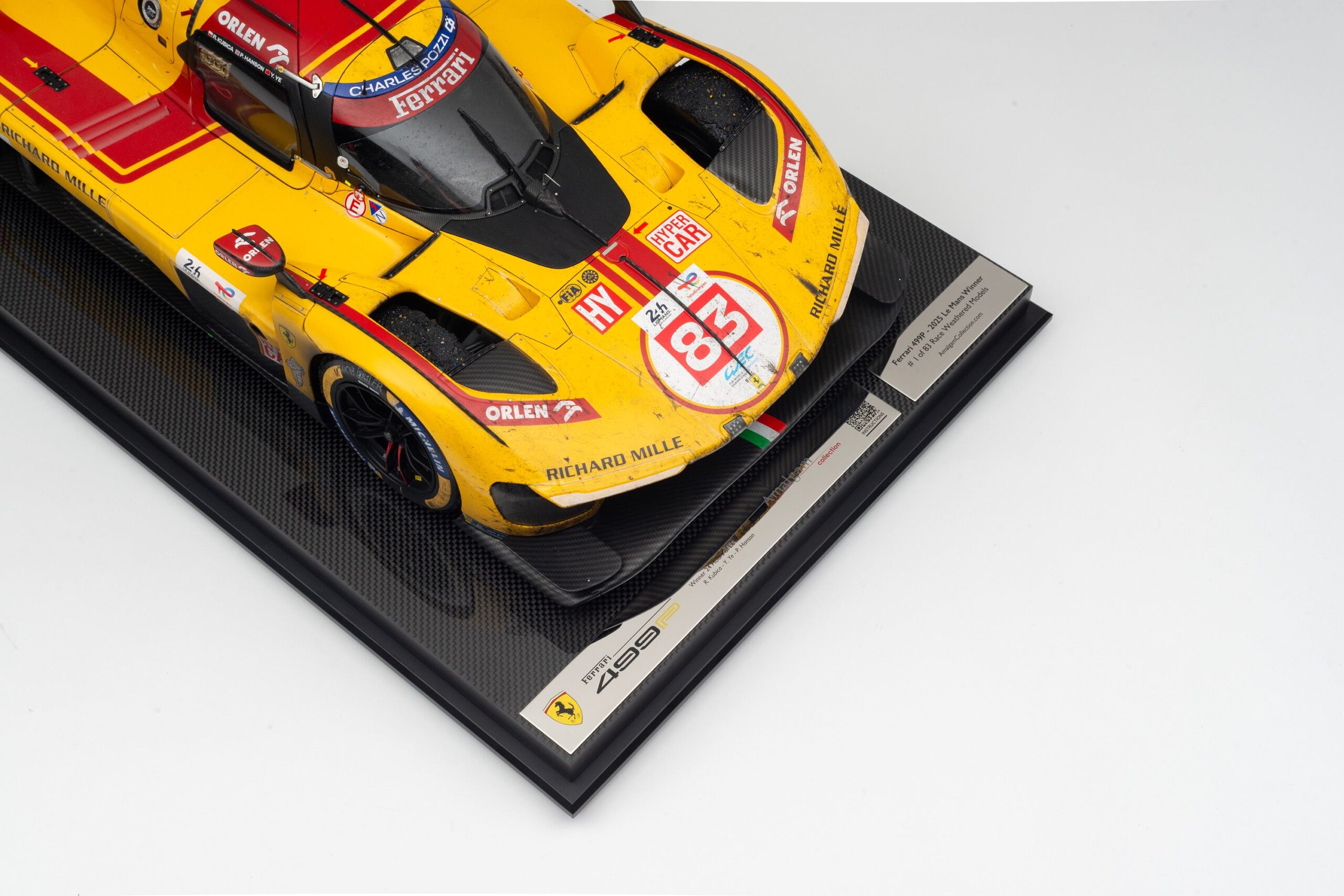 Amalgam Ferrari 499P 2025 Le Mans Winner Race Weathered - Rot | 1:8 - Image 26