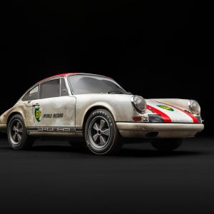 Amalgam Porsche 911 R 1967 BP World Record - Effets de l'usure de la course - Blanc | 1:18