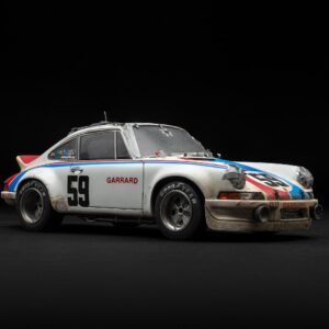 Amalgam Porsche 911 RSR 2.8 1973 Daytona Brumos Livery Course usée - Blanc | 1:18