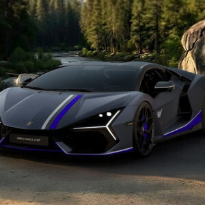 MR Collection Lamborghini Revuelto NA63 - Serget Grey with Monocerus White and Royal Blue Livery | 1:18