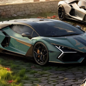 MR Collection Lamborghini Revuelto Impavido Japan 25th Anniversary - Campus Green - Noctis Black (Shiny) | 1:18