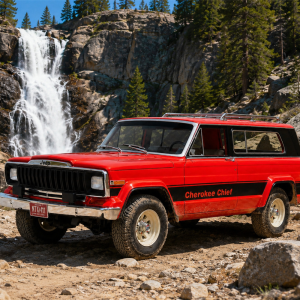 Cult Models Jeep Cherokee Chief (SJ) 1:18 - Red
