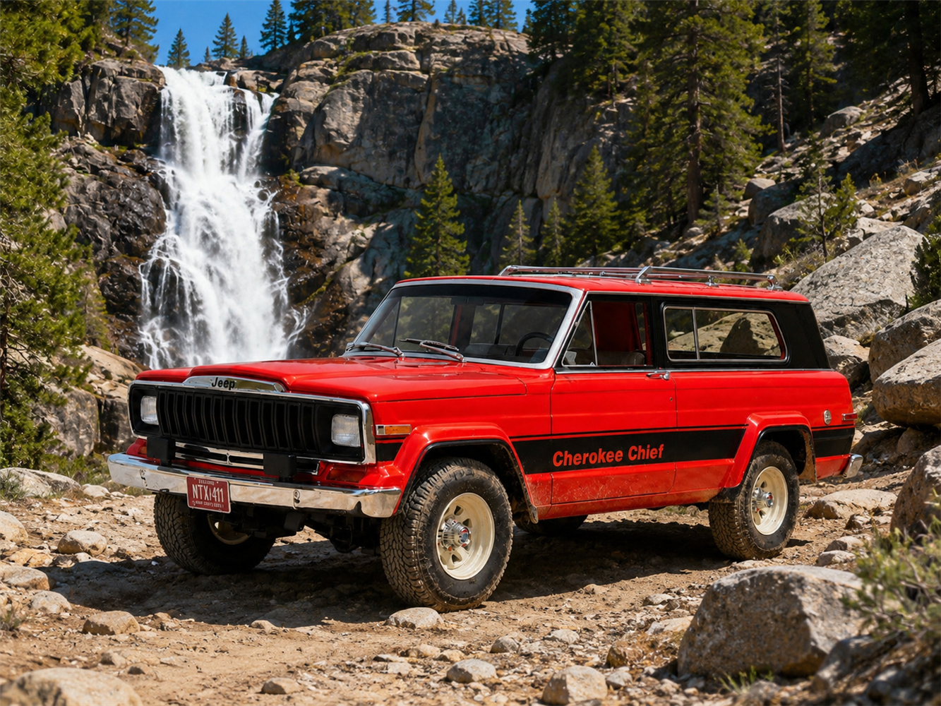 Cult Models Jeep Cherokee Chief (SJ) 1:18 - Red