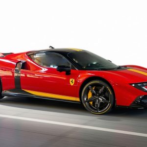 BBR Ferrari 849 Testarossa Assetto Fiorano - Rosso Corsa with Giallo Modena Stripes | 1:18