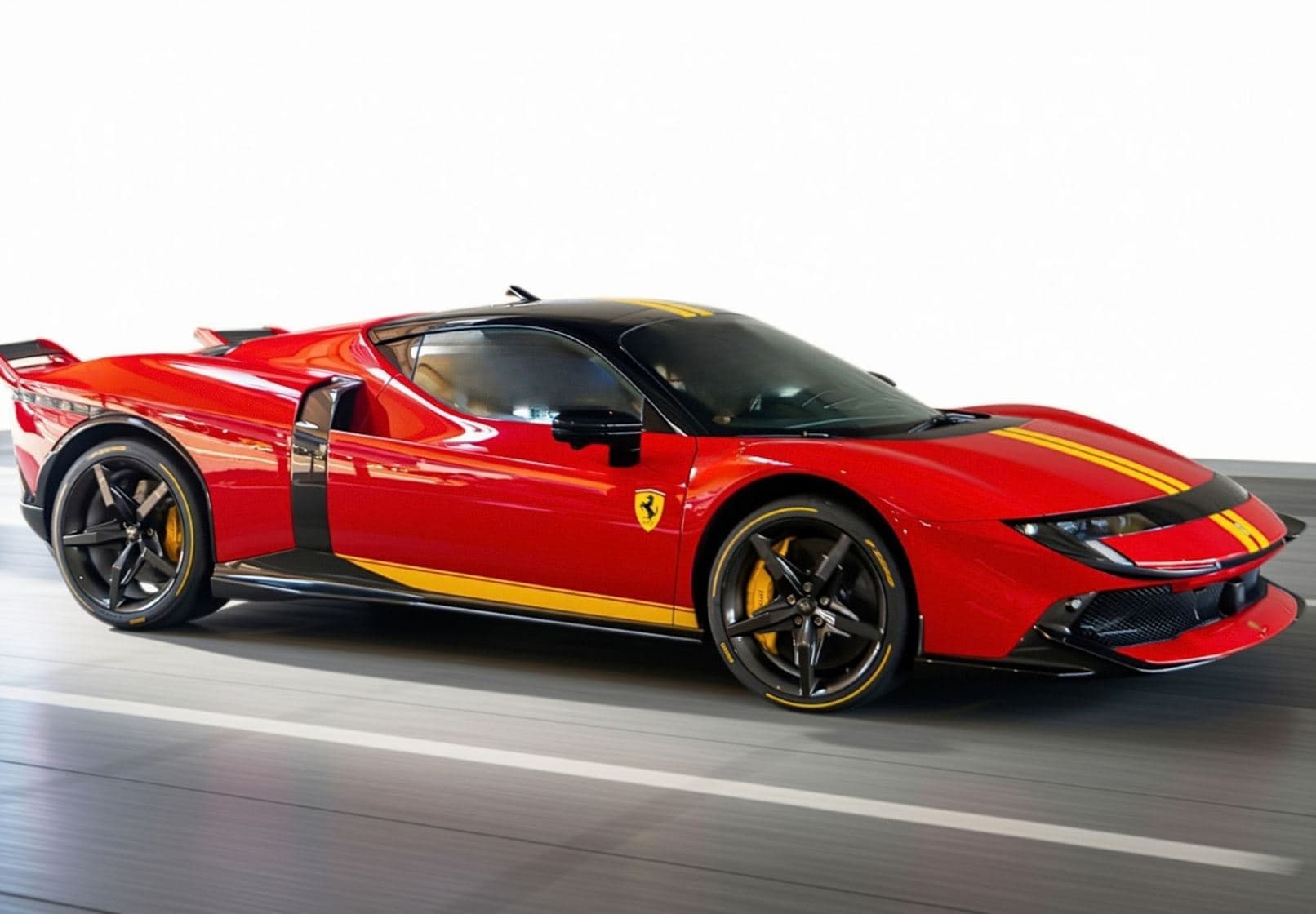 BBR Ferrari 849 Testarossa Assetto Fiorano - Rosso Corsa with Giallo Modena Stripes | 1:18