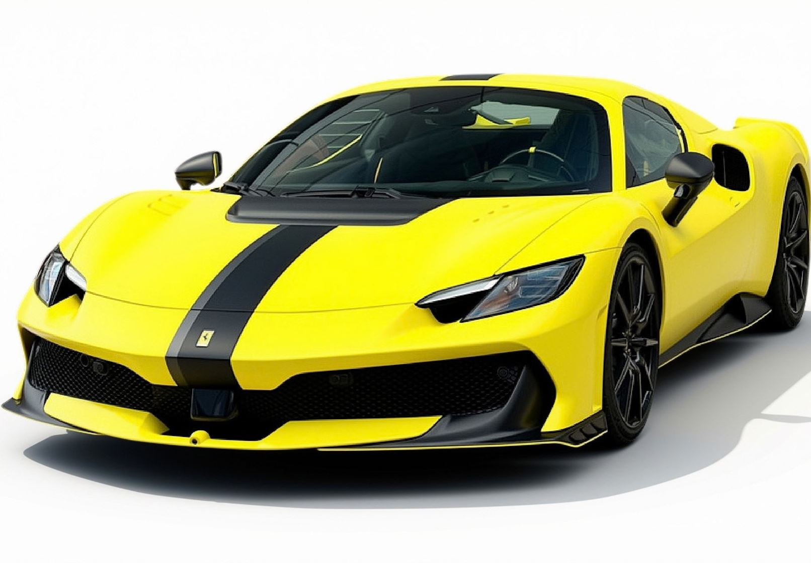 BBR Ferrari 296 Speciale A - Giallo Kuramochi Matte with Black and Grey Stripes | 1:18