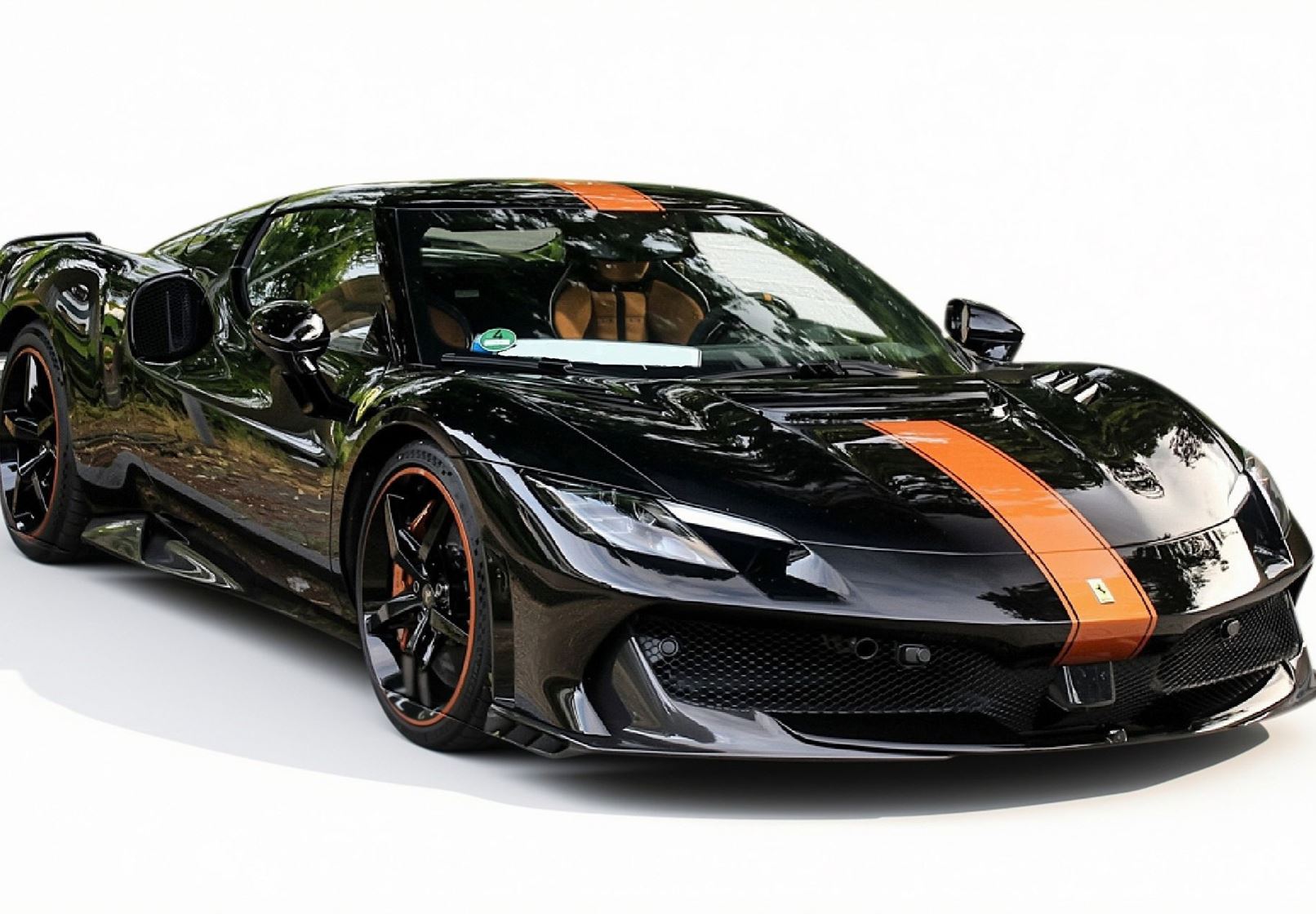 BBR Ferrari 296 Speciale - Black DS with Ambra stripe | 1:18