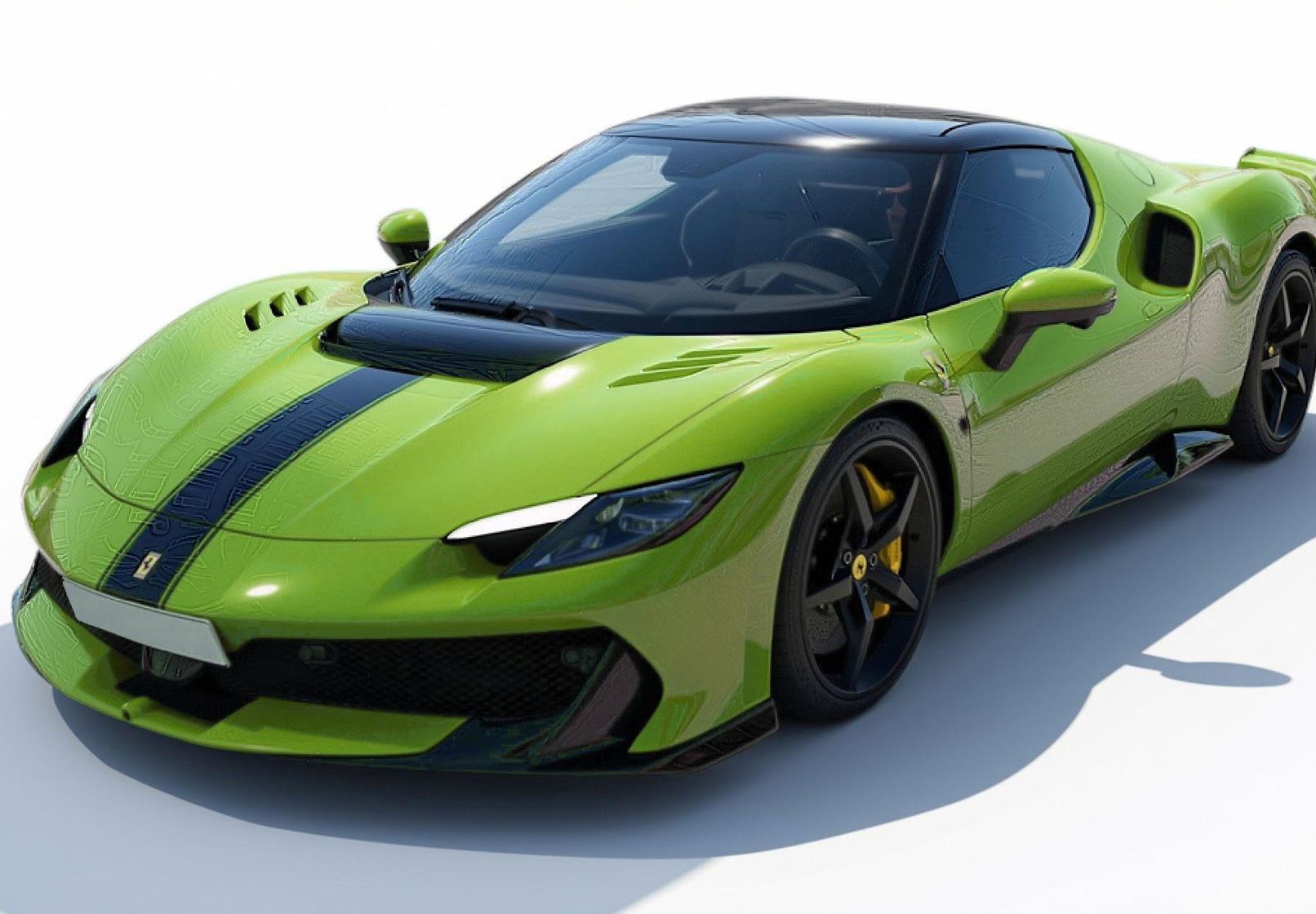 BBR Ferrari 296 Speciale - Verde Germoglio with Black Stripes | 1:18 - 画像2