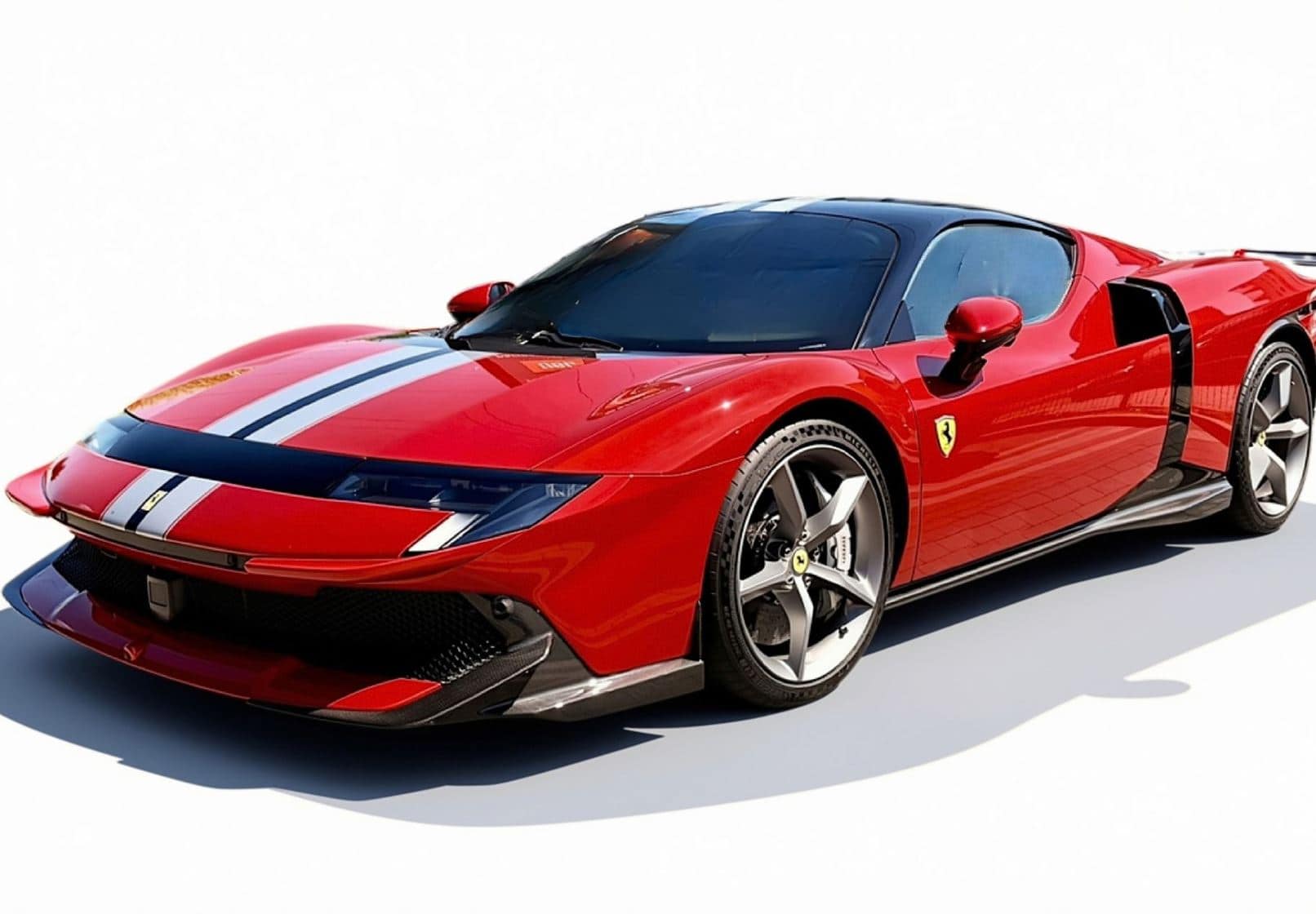 BBR Ferrari 849 Testarossa Assetto Fiorano - Rosso Corsa with Argento Nurburgring and Blu America Stripes | 1:18
