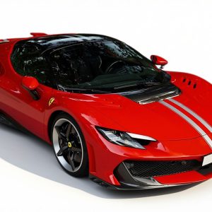 BBR Ferrari 296 Speciale A - Rosso Corsa with Silver Stripes | 1:18
