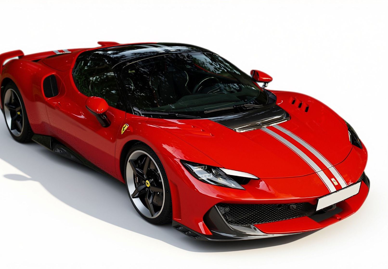 BBR Ferrari 296 Speciale A - Rosso Corsa with Silver Stripes | 1:18